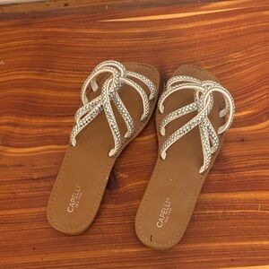 Capelli of New York Women's Brown and Silver Sandals